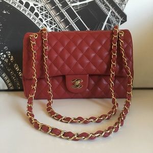 Beautiful red quilted chain bag *REDUCED PRICE*